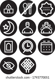 Media Icon Ramadan Kareem Solid Style for any purposes website mobile app presentation