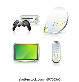 Media icon series set on white