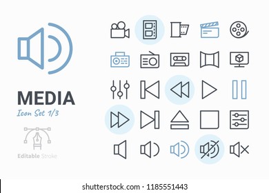 Media icon set 1