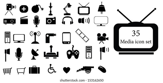 Media icon set