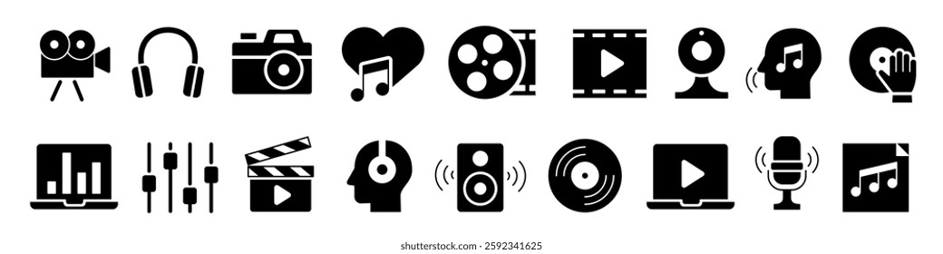 media icon. media icon set