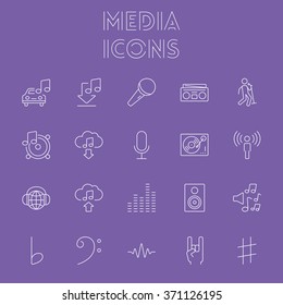 Conjunto de iconos de medios.