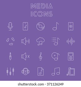Media icon set.