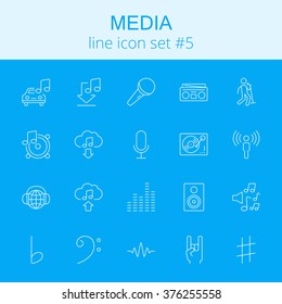 Conjunto de iconos de medios.