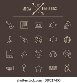 Conjunto de iconos de medios.