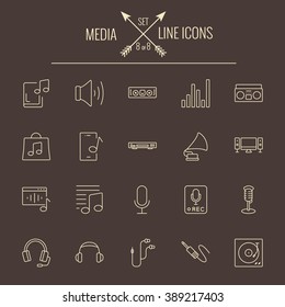 Media icon set.