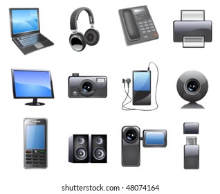 Conjunto de iconos de medios