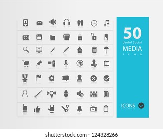 Media Icon set ( Set of 50 Quality icons )