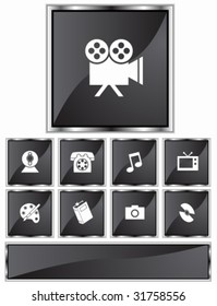 Media Icon Set Black