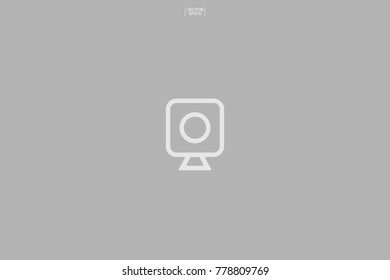 Media icon set of live video symbol and film for web page design. Vector illustration.