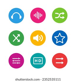 Mediensymbole, Multimedia-Tools, einfache Vektorgrafiken, perfekte Illustration