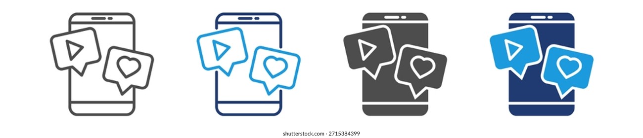 Conjunto de iconos de medios de varios estilos