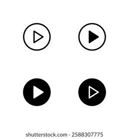 Media icon set. Media player button.