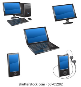 Media icon set. Vector