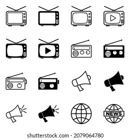 media icon set vector design template