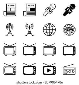 media icon set vector design template