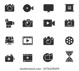 media icon set. media icon vector. digital media graphic