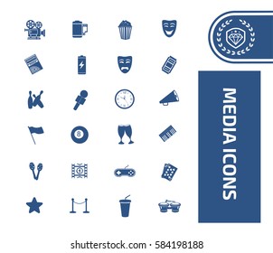 Media icon set,clean vector