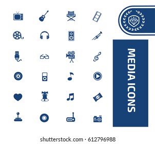 Media icon set,clean vector