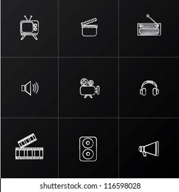 Media icon set,Vector
