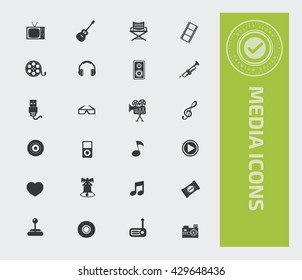 Media icon set,vector