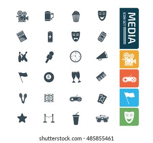 Media icon set,vector