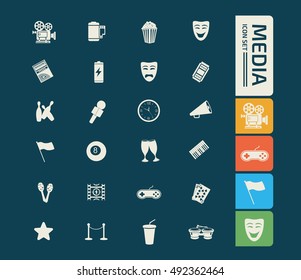 
Media icon set,vector
