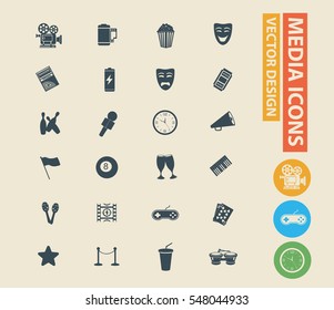 
Media icon set,vector