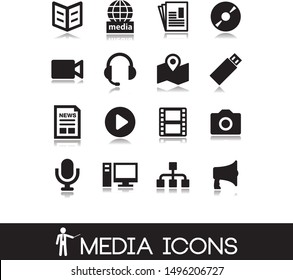 Media icon - symbols collection for web design, mobile app.