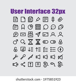 Media Icon User interface 32 px, for website and application 