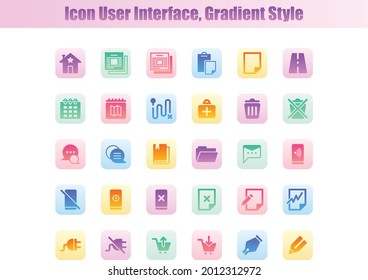Media Icon User Interface, Gradient Style