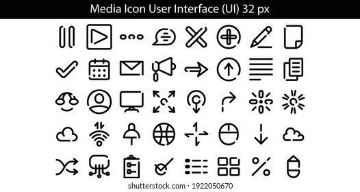 Media Icon User Interface Line Style