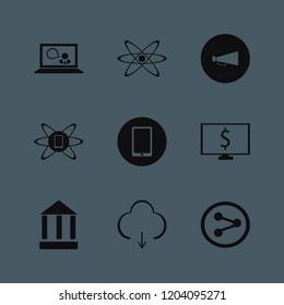 media icon. media vector icons set online teaching, download, share sign and dollar symbol computer