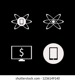 media icon. media vector icons set atom, mobile phone, dollar symbol computer and phone technology