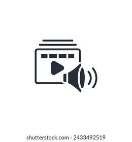 Media icon. vector.Editable stroke.linear style sign for use web design,logo.Symbol illustration.