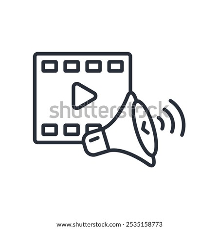 media icon. vector.Editable stroke.linear style sign for use web design,logo.Symbol illustration.