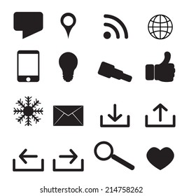 media icon, web icon, social icon, set collection vector illustration