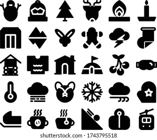 Media icon Winter isolated on black background