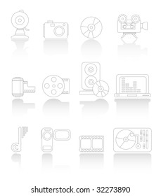 Media icon.Easy tot manipulate, resize,edit  or to colored