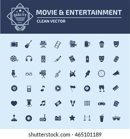 Media icon,entertainment icon set,vector