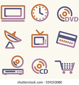 Media icons, color contour series