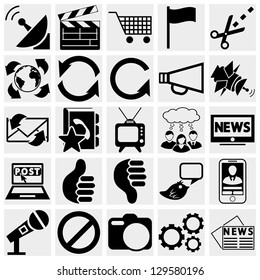 Media Icons. Communication channels. Social icon set. Simplus series. Each icon is a single object (compound path)