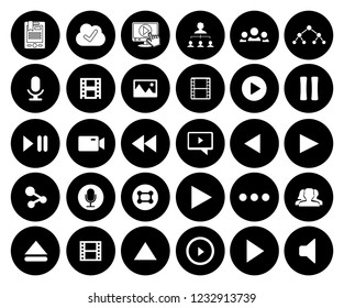 Media Icons, computer technology Network icons set - communication concept - social media sign and symbols