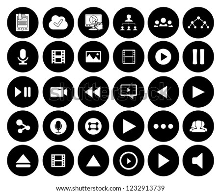 Media Icons, computer technology Network icons set - communication concept - social media sign and symbols