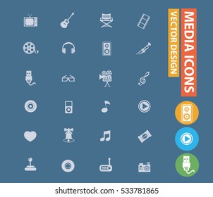 
Media icons design,clean vector