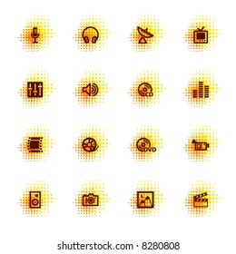 media icons, dots series