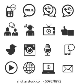 Media Icons , Like and Call speech bubble , Social media Vector icon set