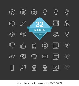 Media Icons ( Line Icons )