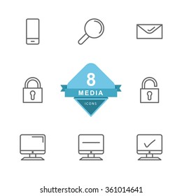 Media Icons ( Line Icons )