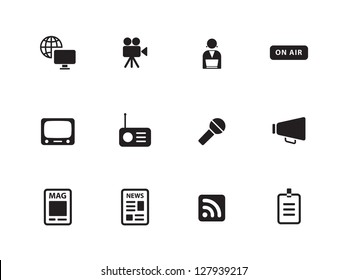 Media icons on white background. Vector illustration.